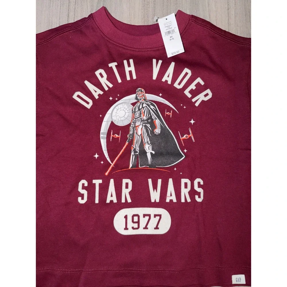 Gap Kids Star Wars Darth Vader Graphic T-Shirt Maroon 1977 XS 4-5 NWT Q3